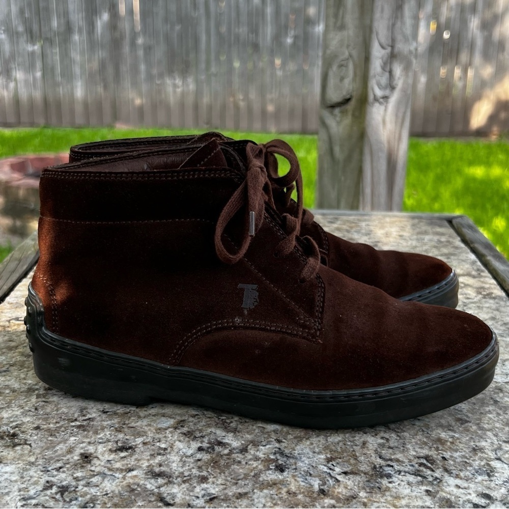 Tod's Womens Brown Suede Lace Up Ankle Booties boots Vibram Sole US Size 6